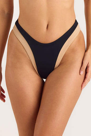 Monaco High-Leg Brazilian Bikinitrusser - Sort alternate