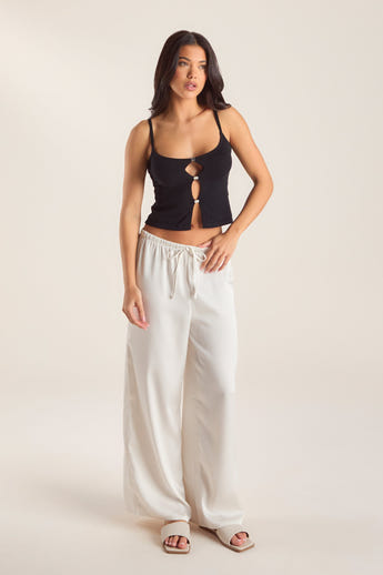 Strikket Cami-top - Sort