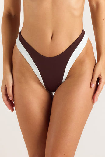 Monaco High-Leg Brazilian Bikinitrusser - Chokolade