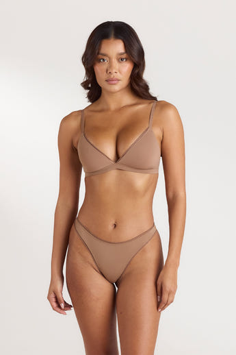 Comfort Triangle Bralette - Hasselnøddebrun