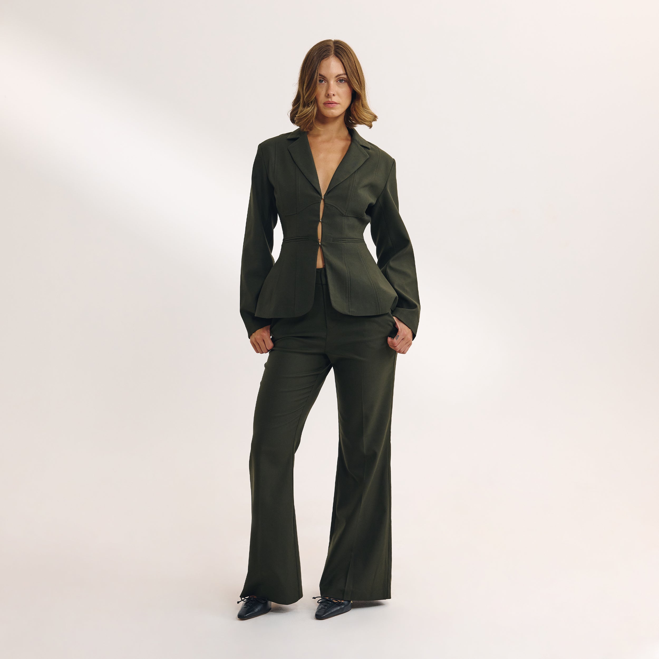 Flared bukser - Mørkegrøn