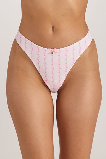 Cotton Kisses Thongs (3-pakke) - Pink Print alternate