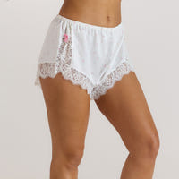 Pyjamashorts i Satin - Blomsterprint