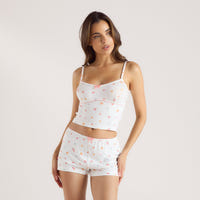 Modal Cami Pyjamatop - Hvid Frugttryk