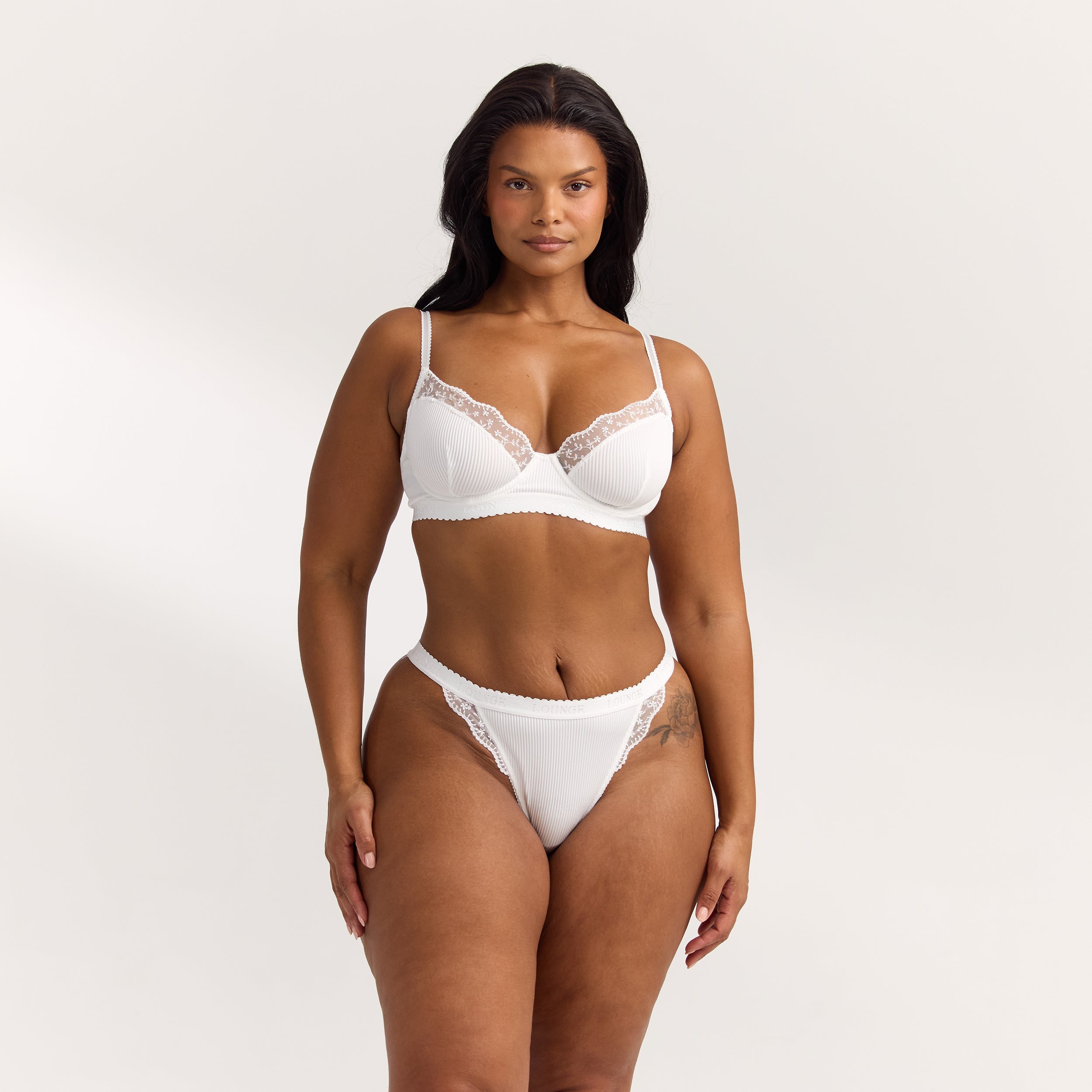 Ribbed Balcony BH | Ribbed Balcony BH - Hvid