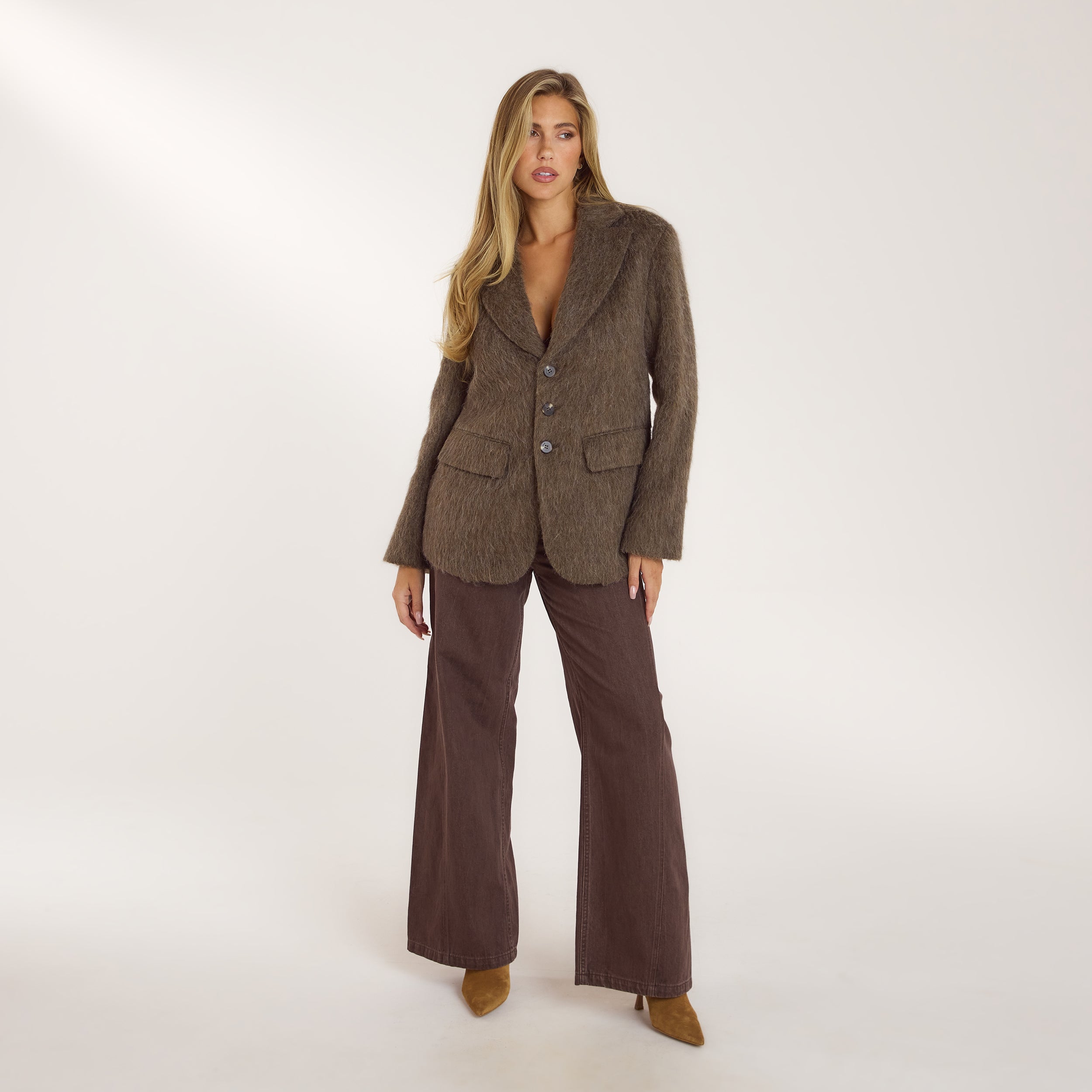 Oversized blazer i uldblanding | Oversized blazer i uldblanding - Mink