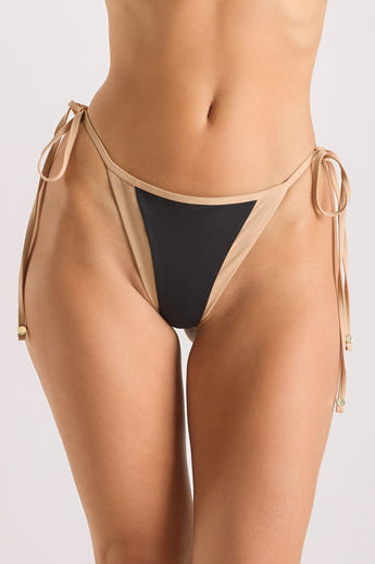 Monaco Tie Side Bikini Thong - Sort