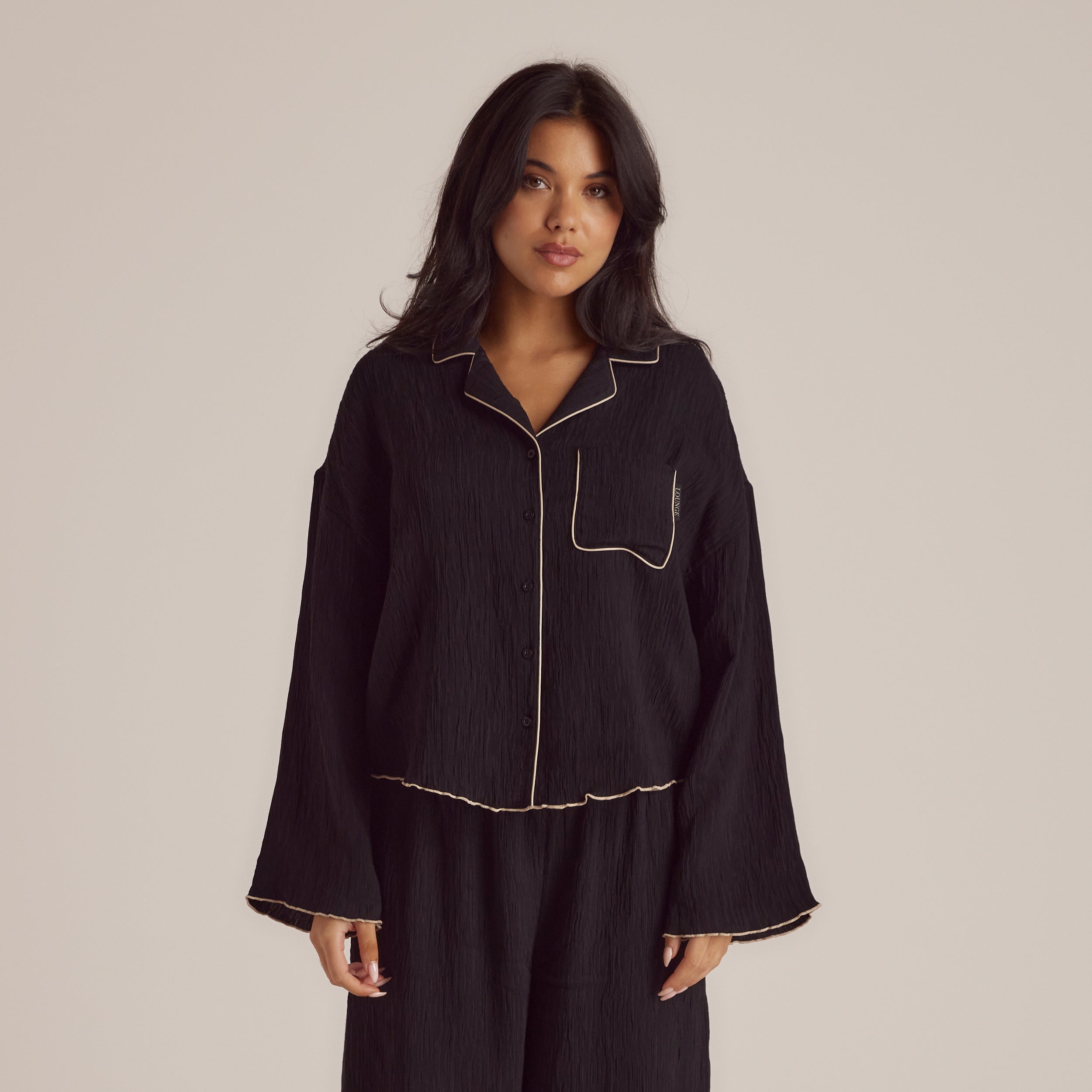 Crinkle Pyjamasskjorte | Imaani, S