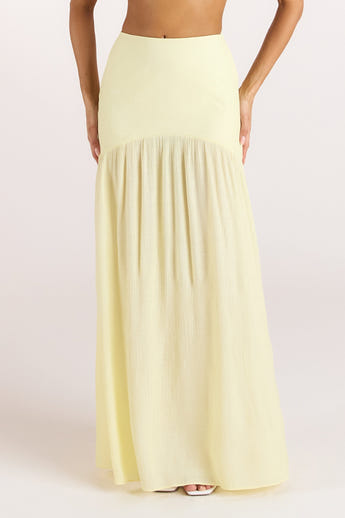 Sheer Maxi-nederdel - Citrongul