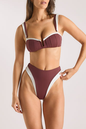 Monaco Bandeau Bikinitop - Blomme