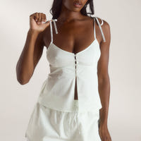 Bloom & Stripe Cami Pyjamatop - Salviegrøn