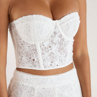 Lace Korset Top - Hvid