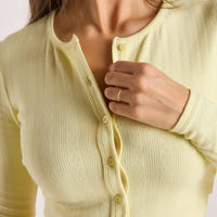 Pointelle Cardigan - Smørblomst Gul