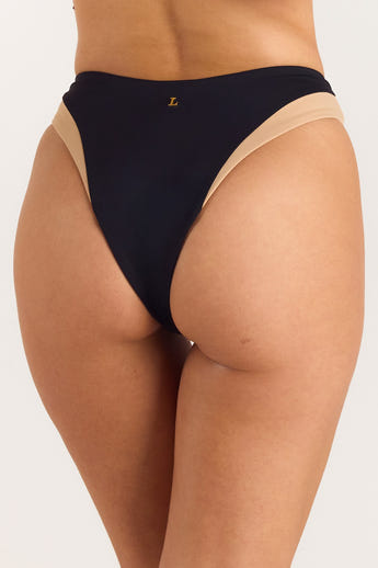 Monaco High-Leg Brazilian Bikinitrusser - Sort