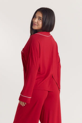 Alpine Dreams Pyjama Skjorte - Rød alternate