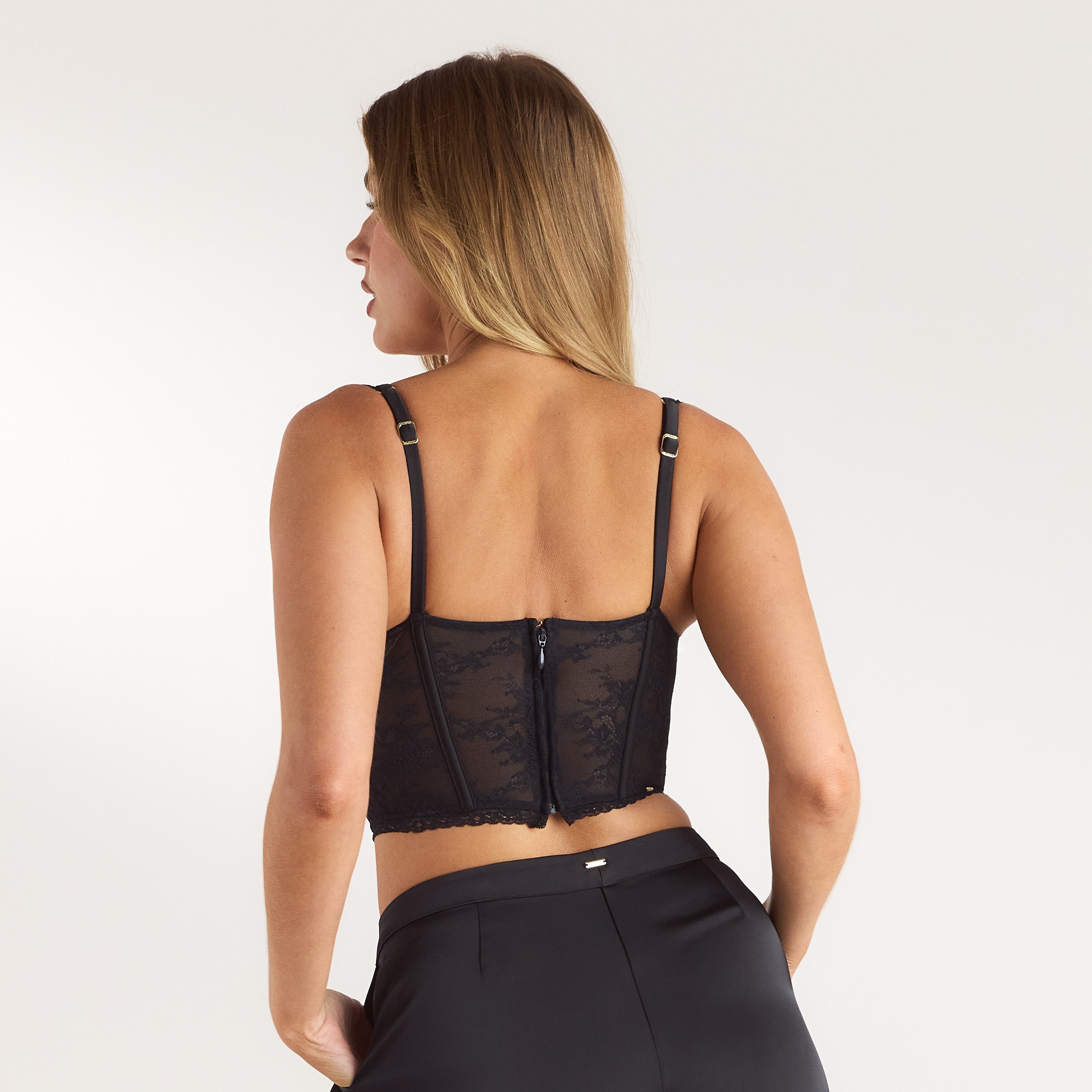 Lace Bralette Top | Lace Bralette Top - Sort