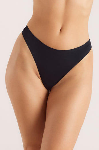 Seamless Bonded Thongs (3-pakke) - Sort alternate