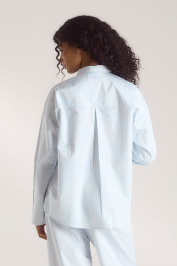 Bloom & Stripe Pyjamaskjorte - Blå alternate