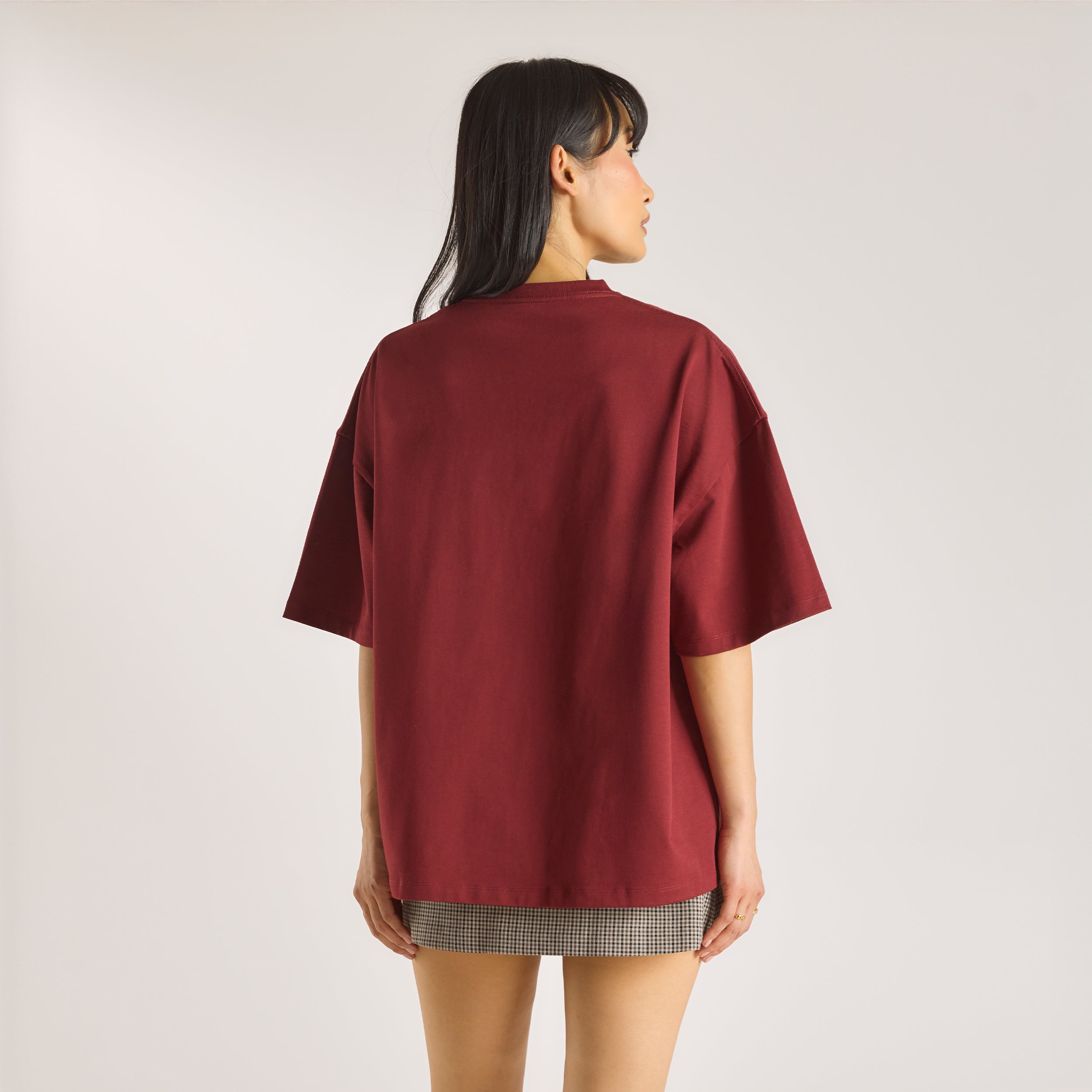 Oversized Graphic Tee  | Oversized Graphic Tee - Bourgogne
