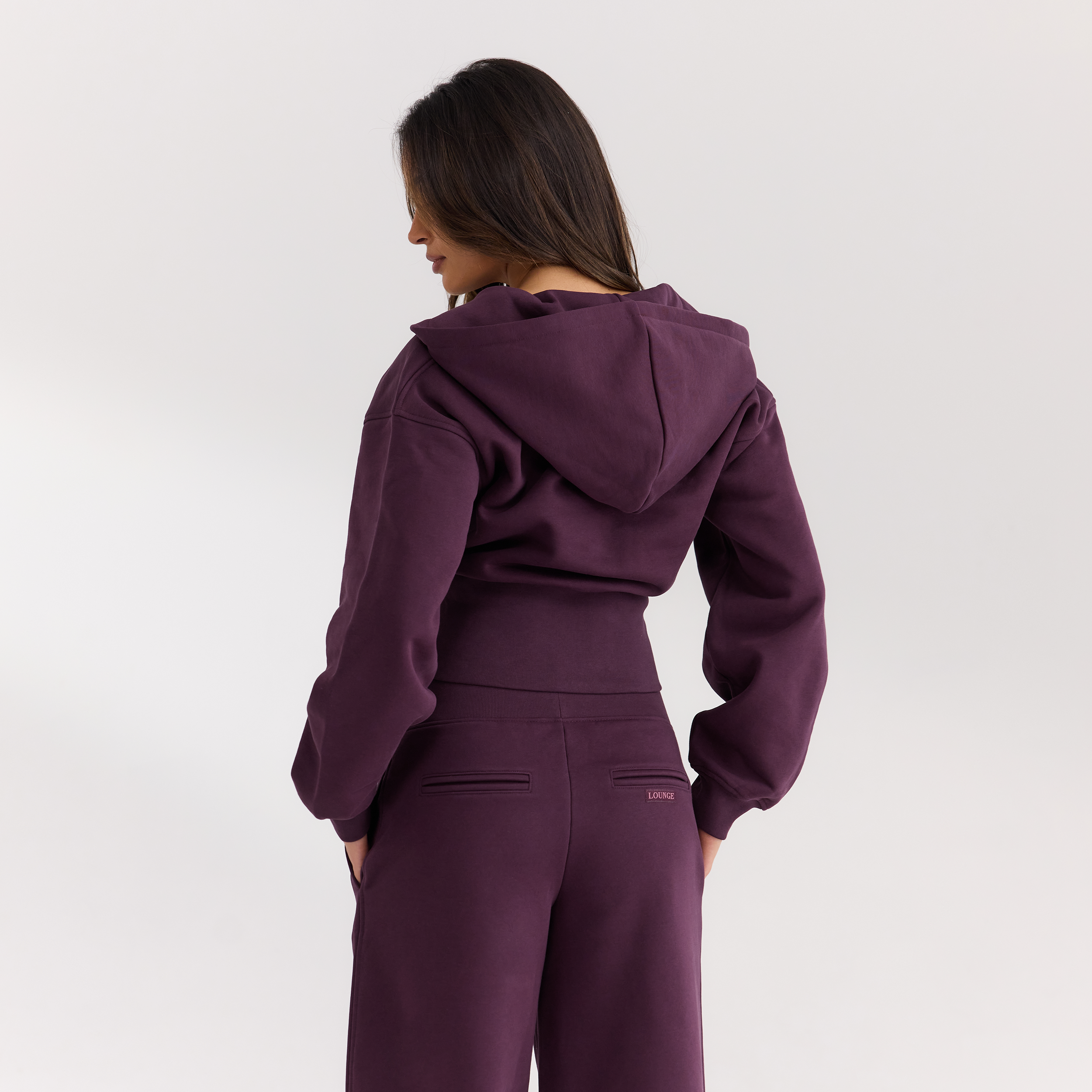 Zip-Up Hoodie med tætsiddende talje | Zip-Up Hoodie med tætsiddende talje - Kirsebærlak