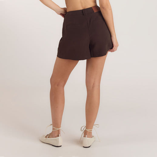Højtaljede Tailored Shorts - Chokolade alternate