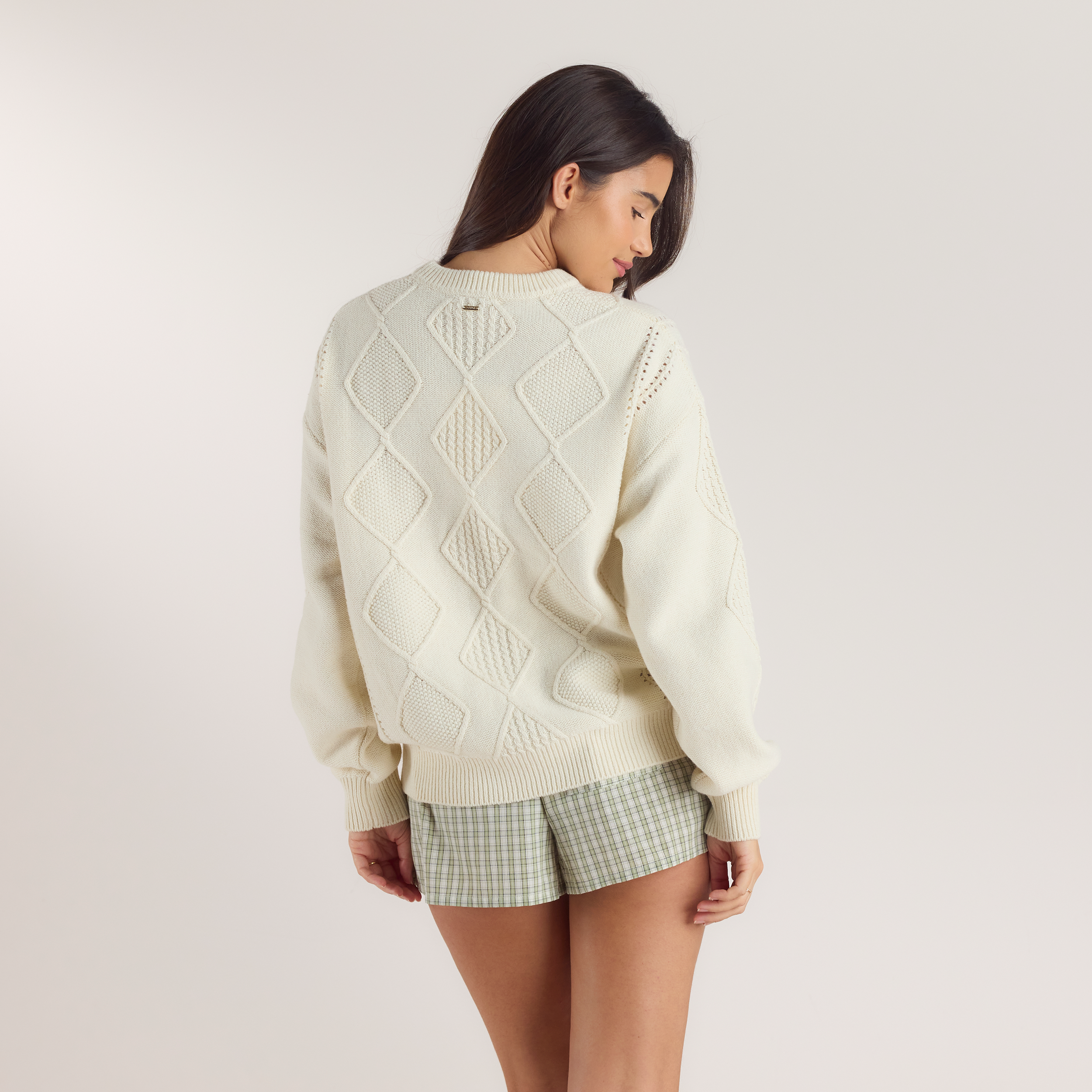 Kabelstrikket Jumper - Creme alternate