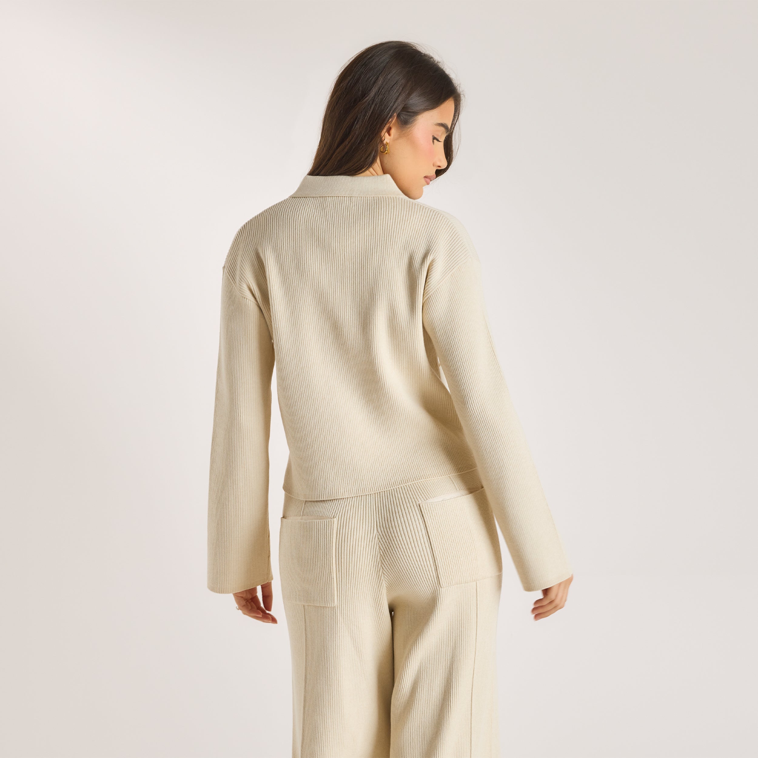 Strikket Oversized Skjorte | Strikket Oversized Skjorte - Creme