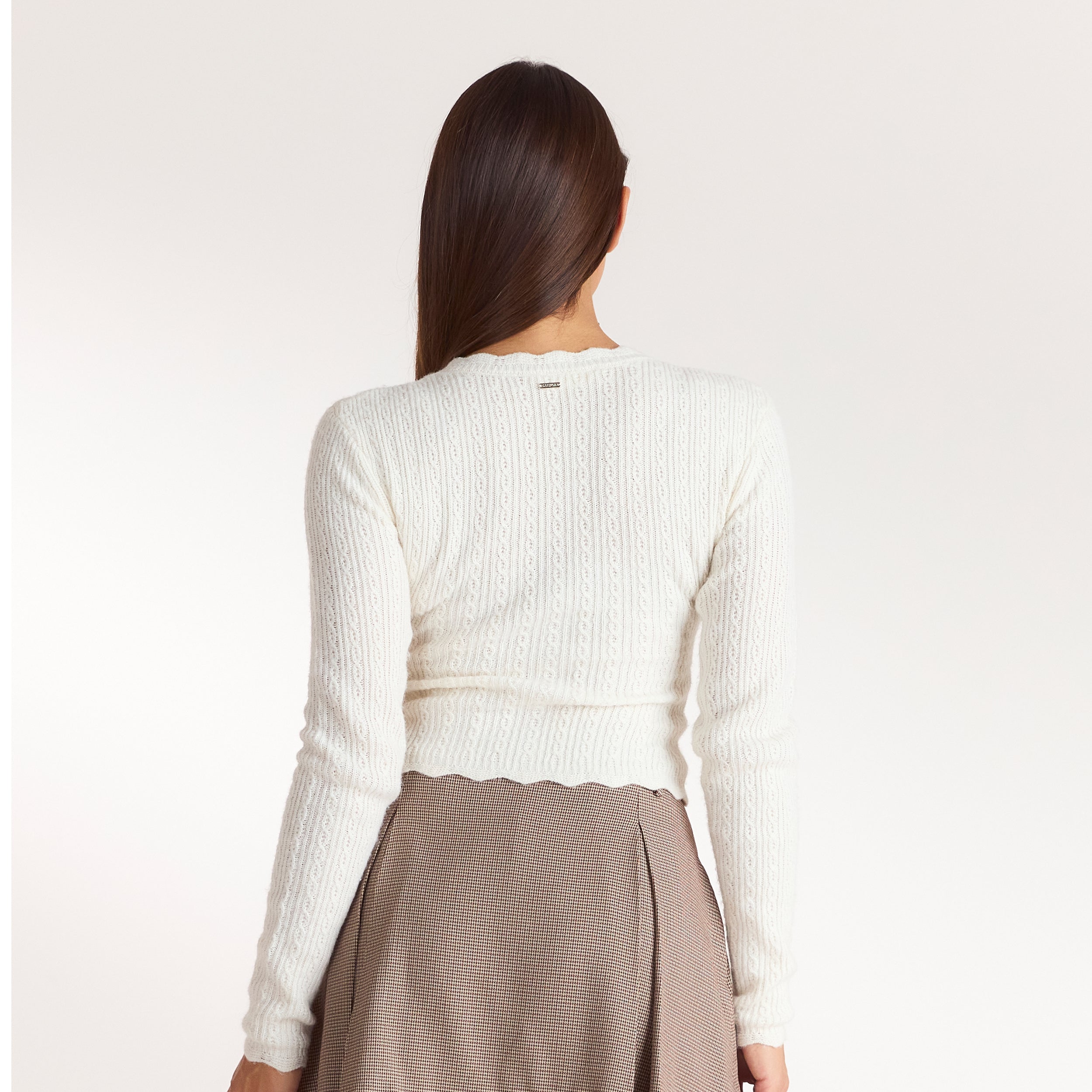 Cardigan i let strik | Cardigan i let strik - Creme