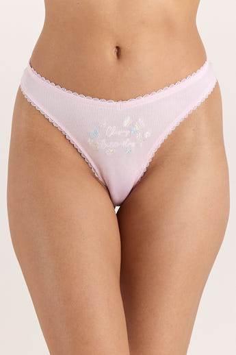 Chasing Butterflies Thong - Pink alternate