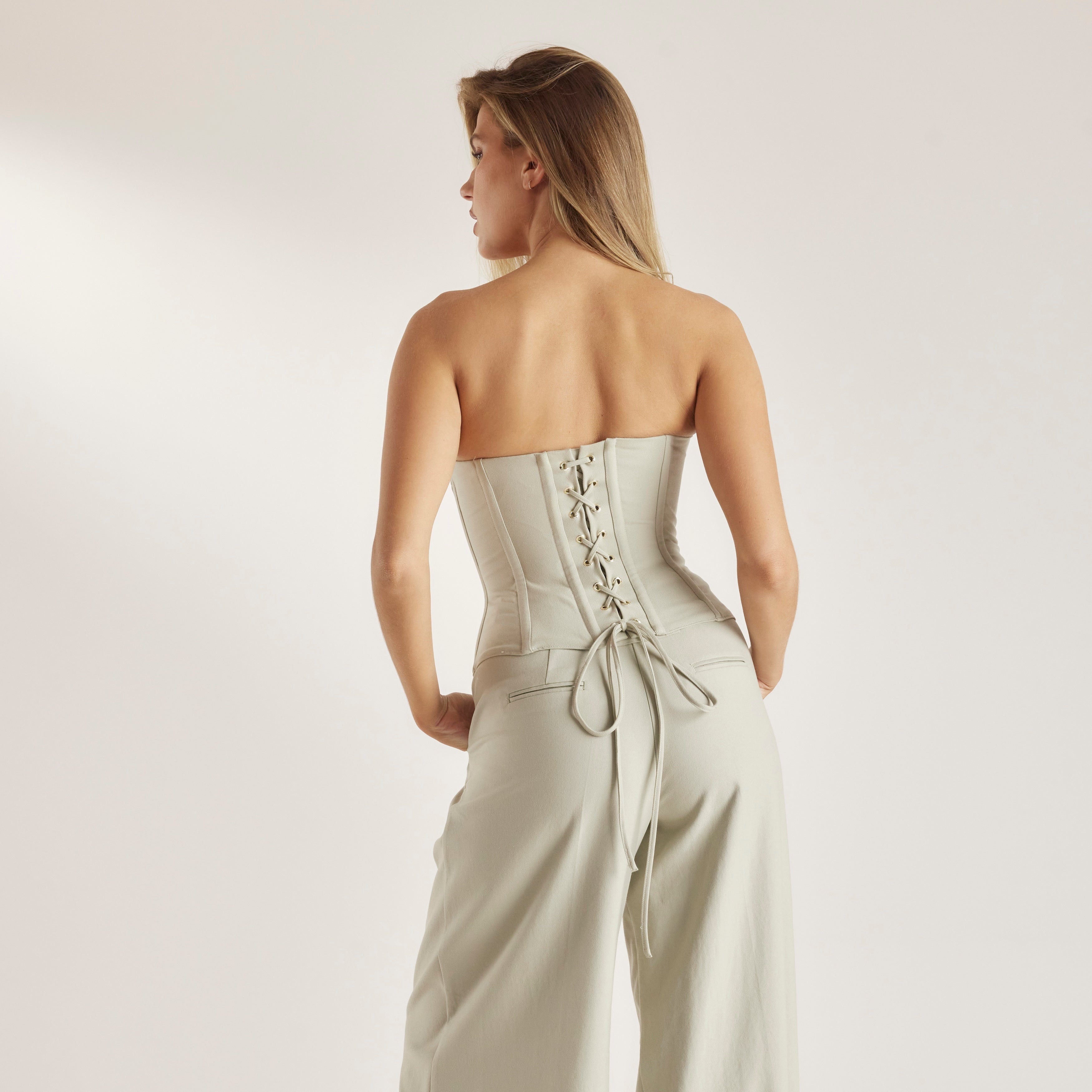 Bandeau Korsettop | Bandeau Korsettop - Salviegrøn