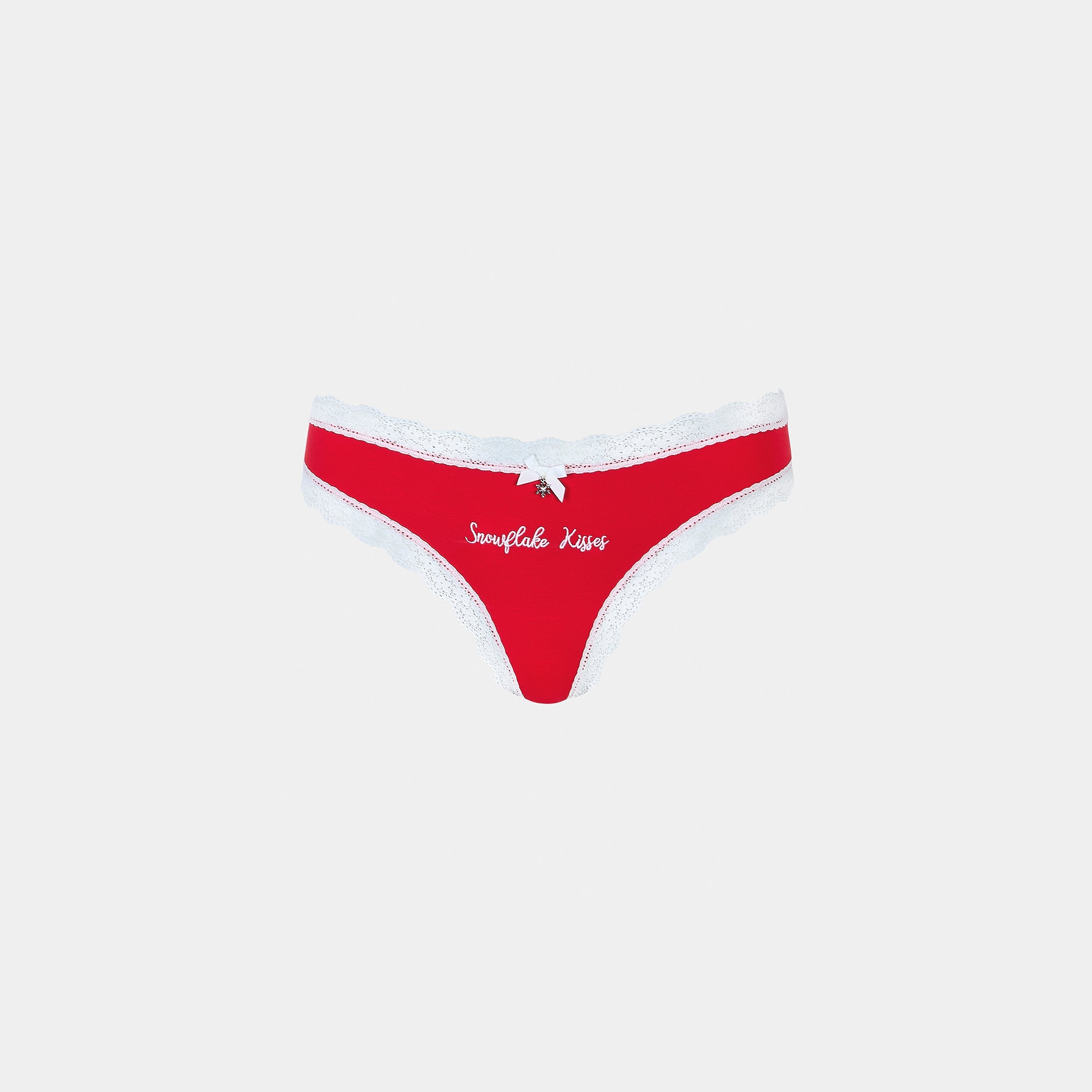 Snowflake Thongs (2-pakke) | Snowflake Thongs (2-pakke) - Rød/Hvid