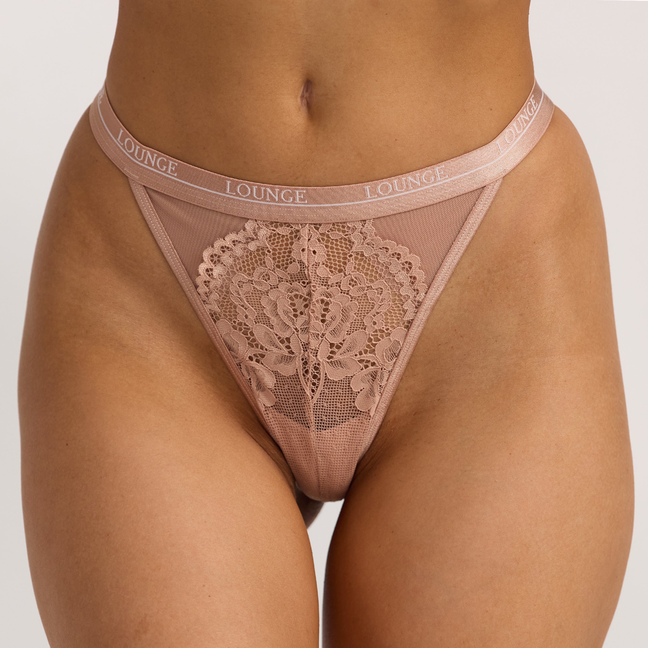 Blossom Thong | Blossom Thong - Brun-rosa