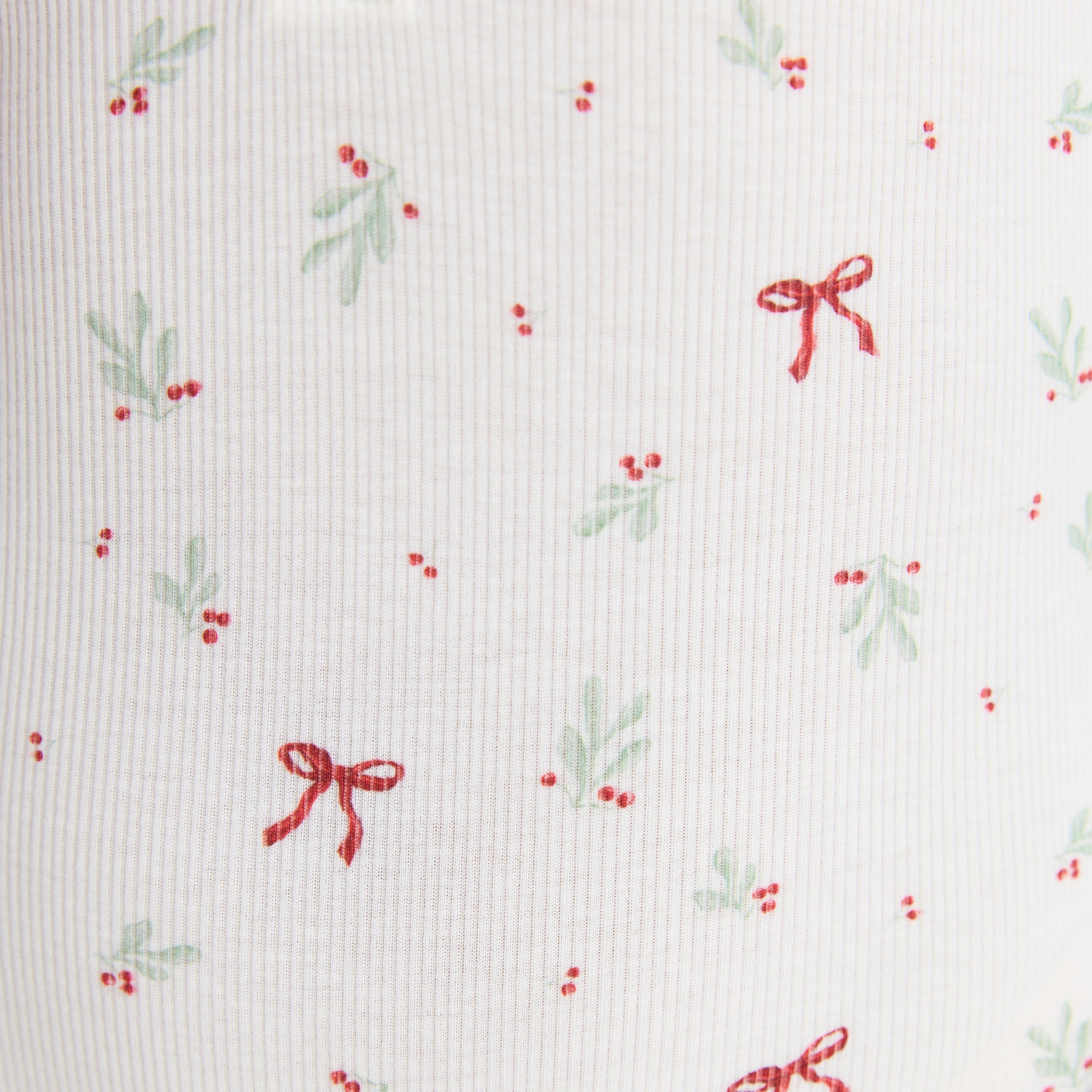 Mistletoe Ribbed Romper | Mistletoe Ribbed Romper - Sløjfetryk