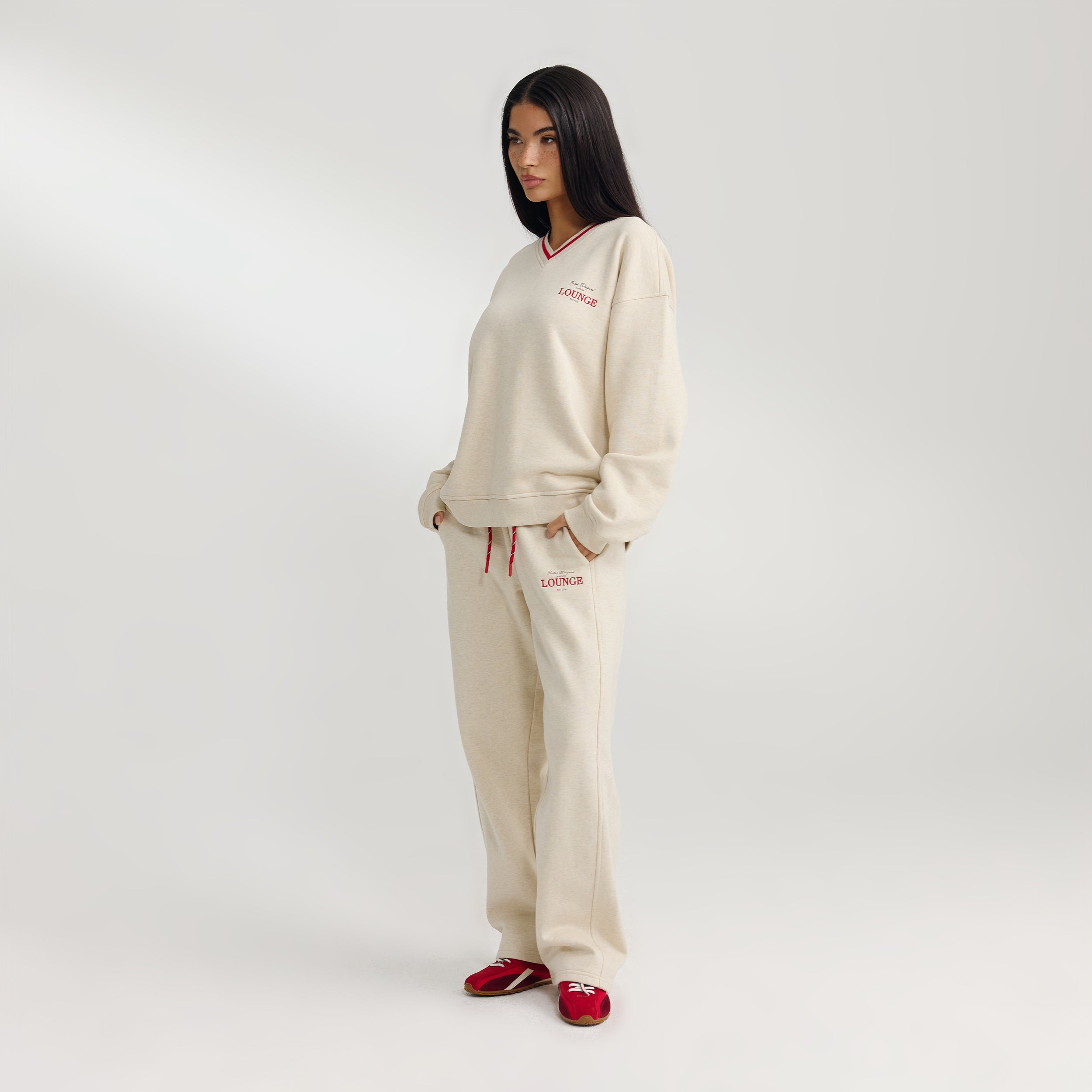 V-Neck Trøje | V-Neck Trøje - Havregryn Marl