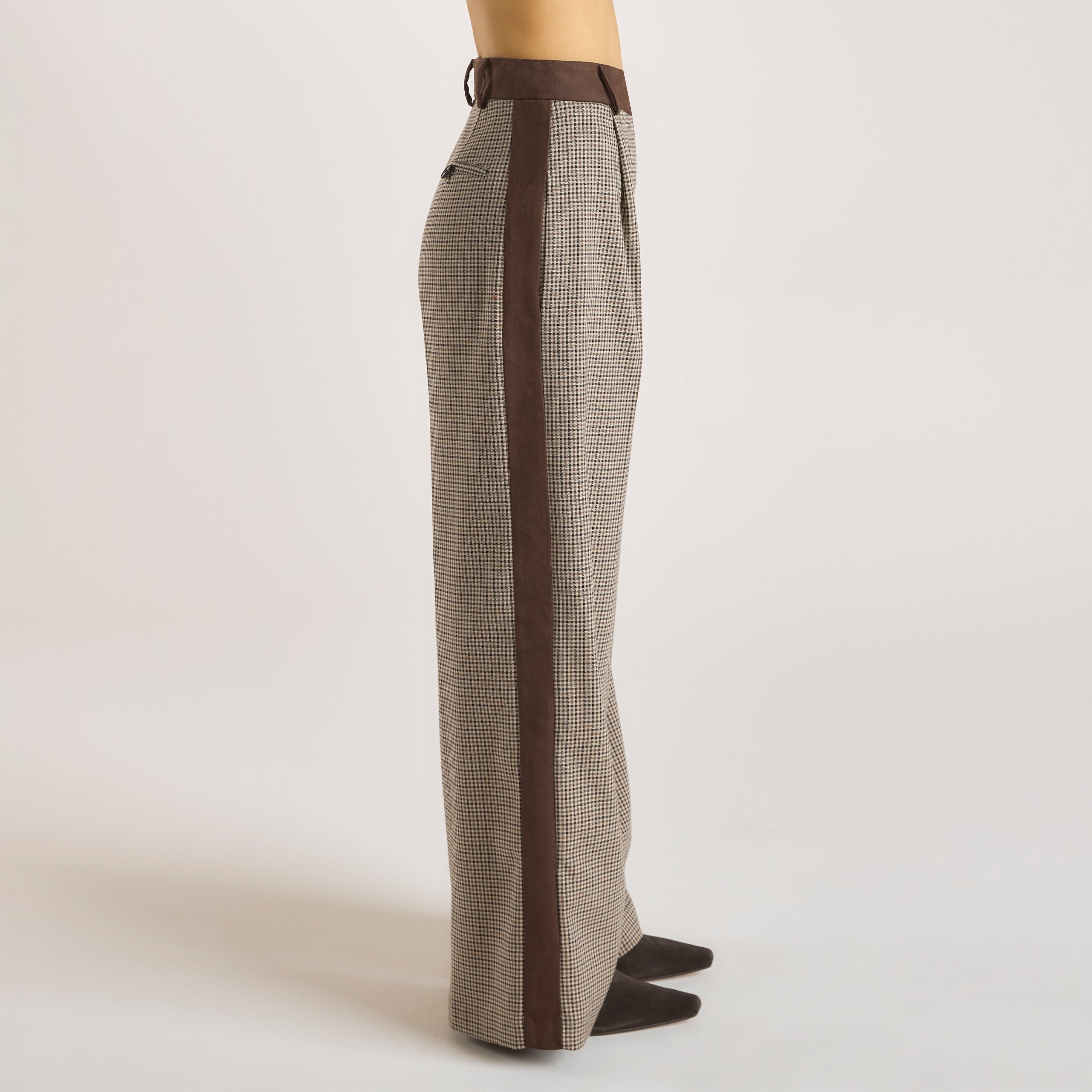 Houndstooth-bukser | Houndstooth-bukser - Brun