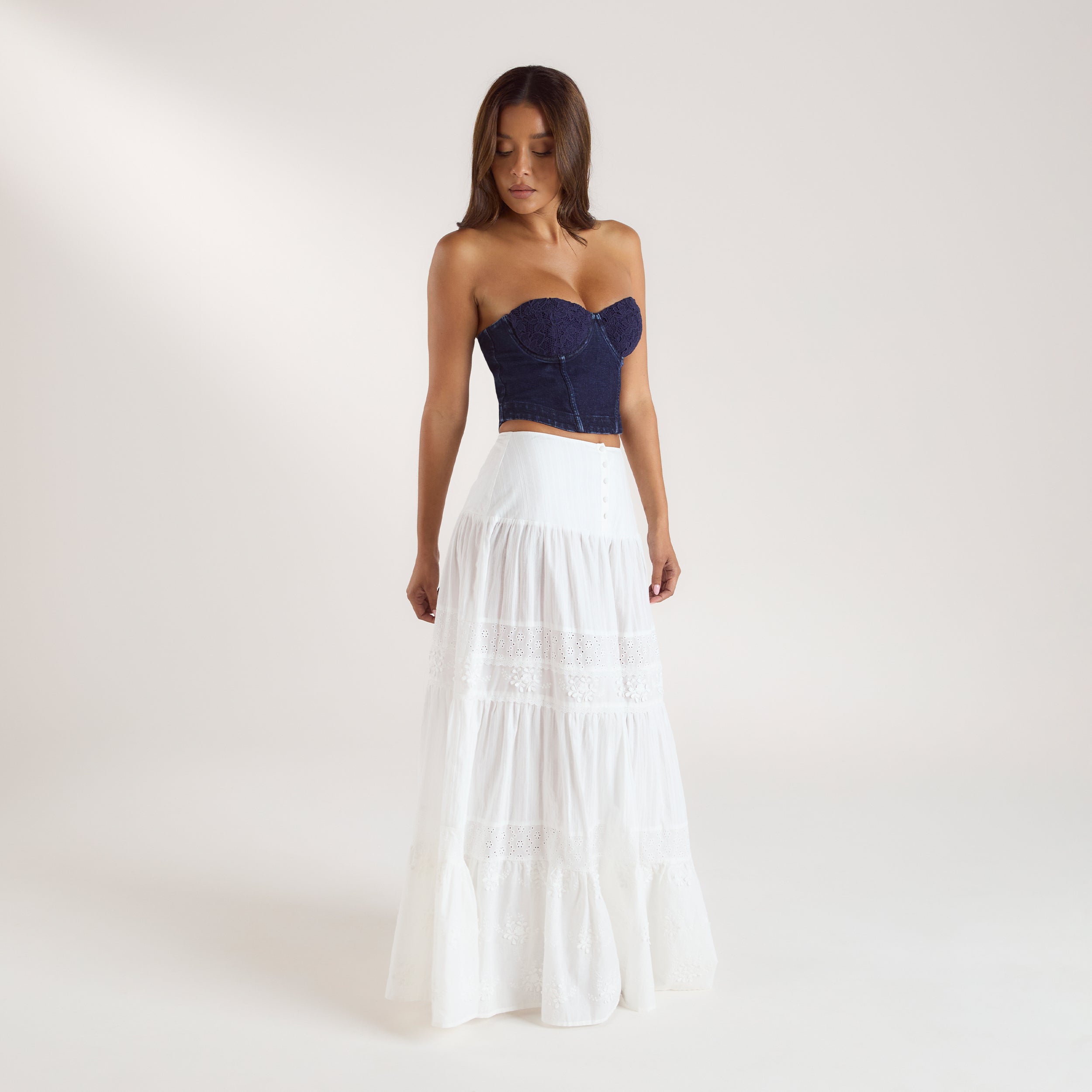 Denim Korset Top | Denim Korset Top - Indigo