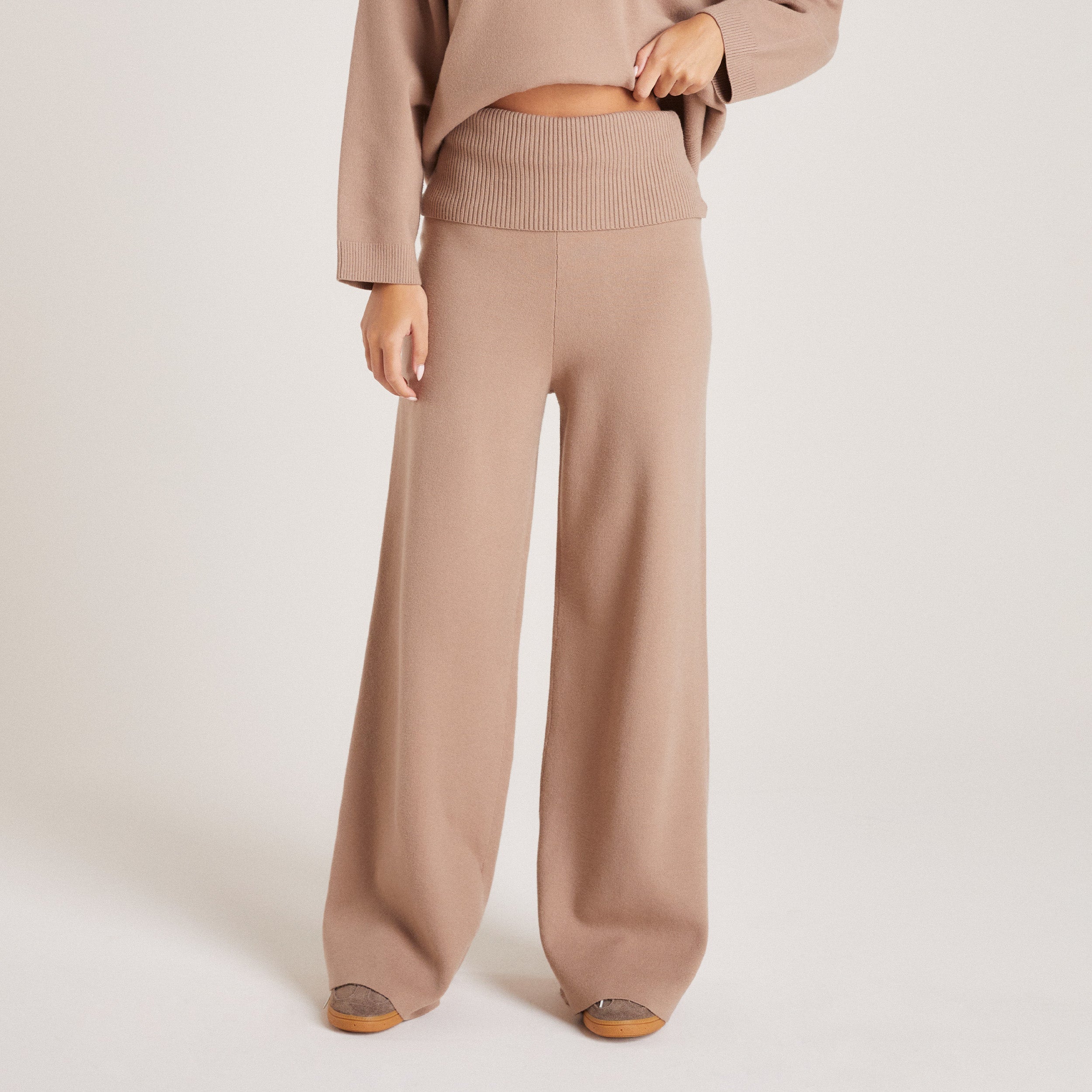 Knitted Trousers - Mink