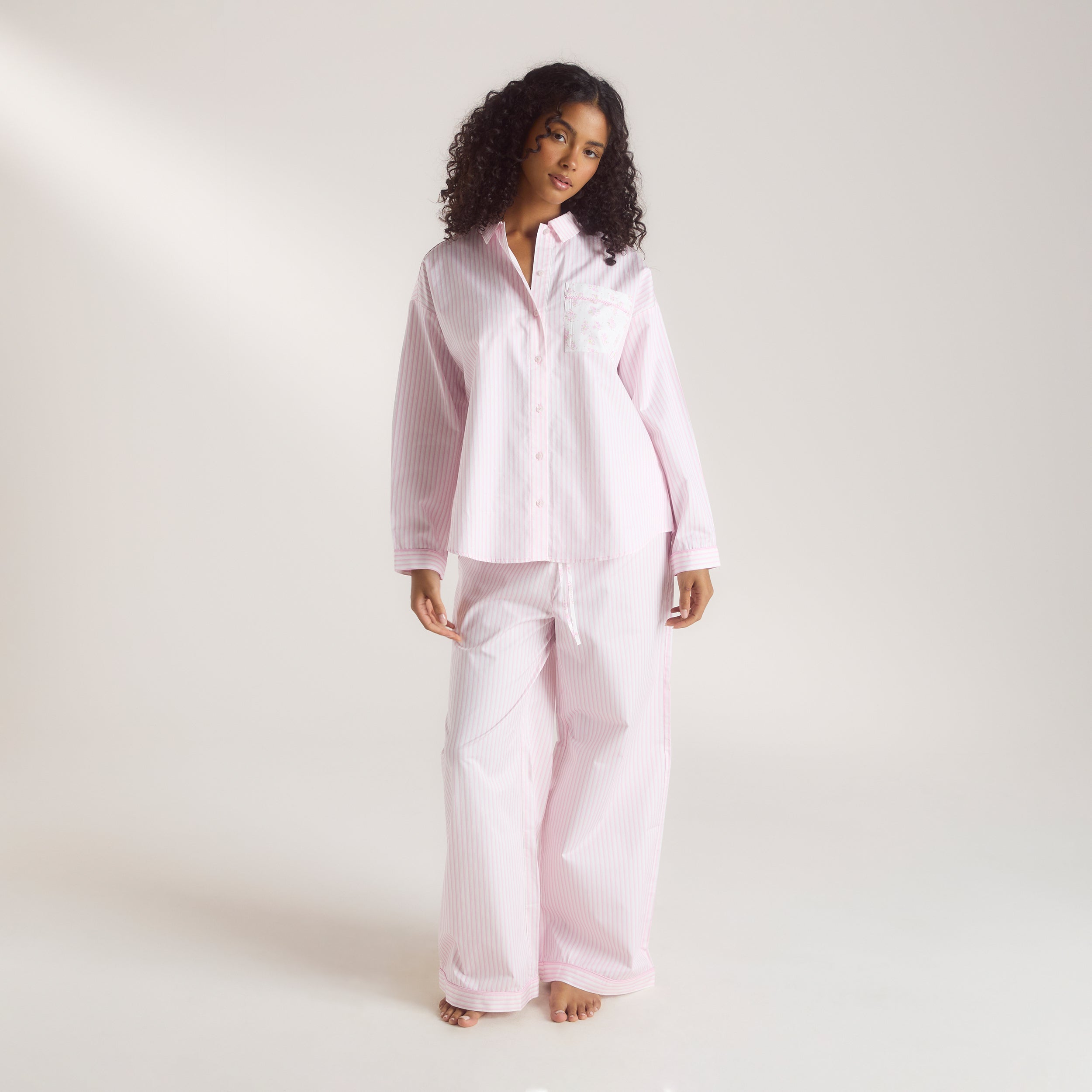 Bloom & Stripe Pyjamaskjorte | Bloom & Stripe Pyjamaskjorte - Pink