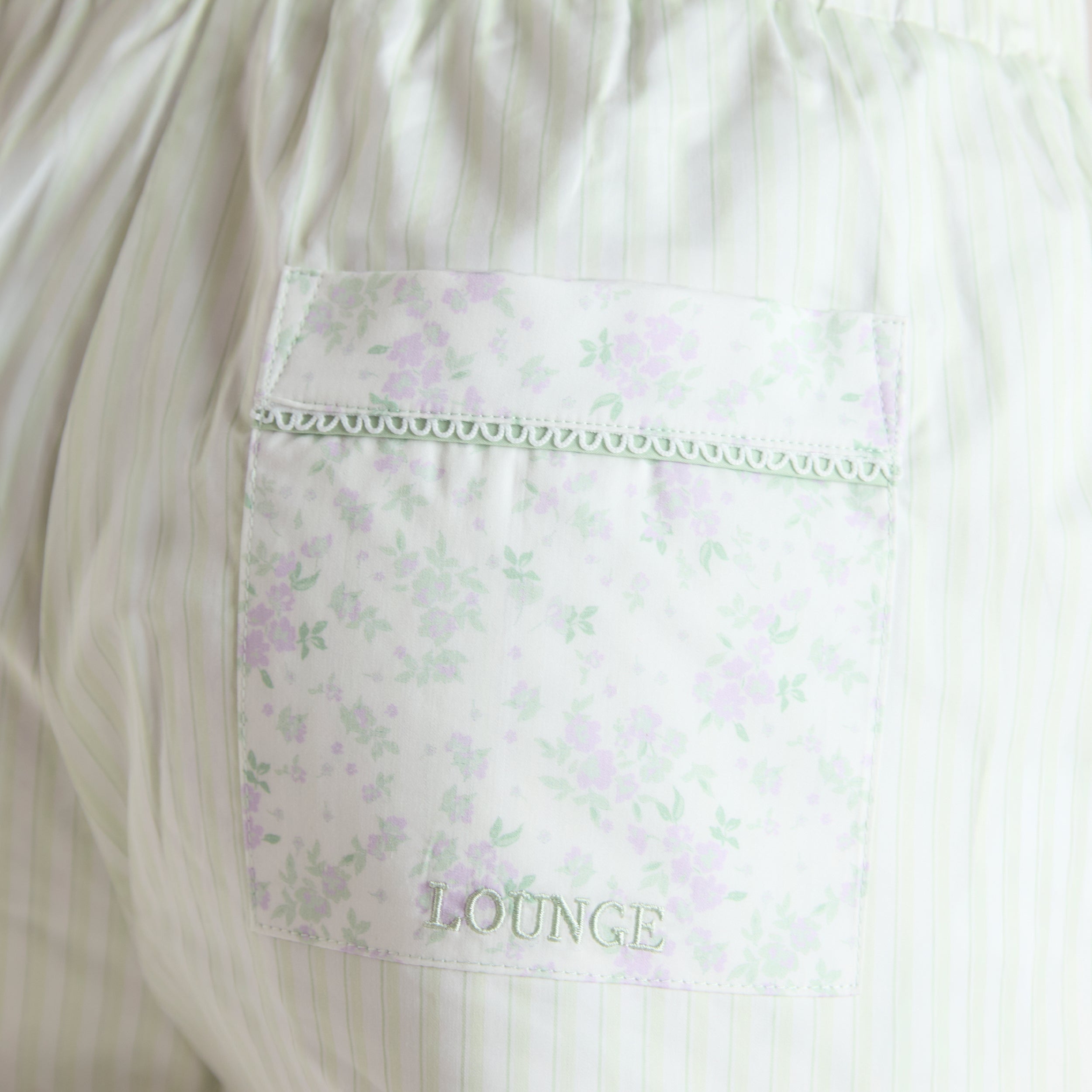 Bloom & Stripe Pyjamashorts | Bloom & Stripe Pyjamashorts - Salviegrøn