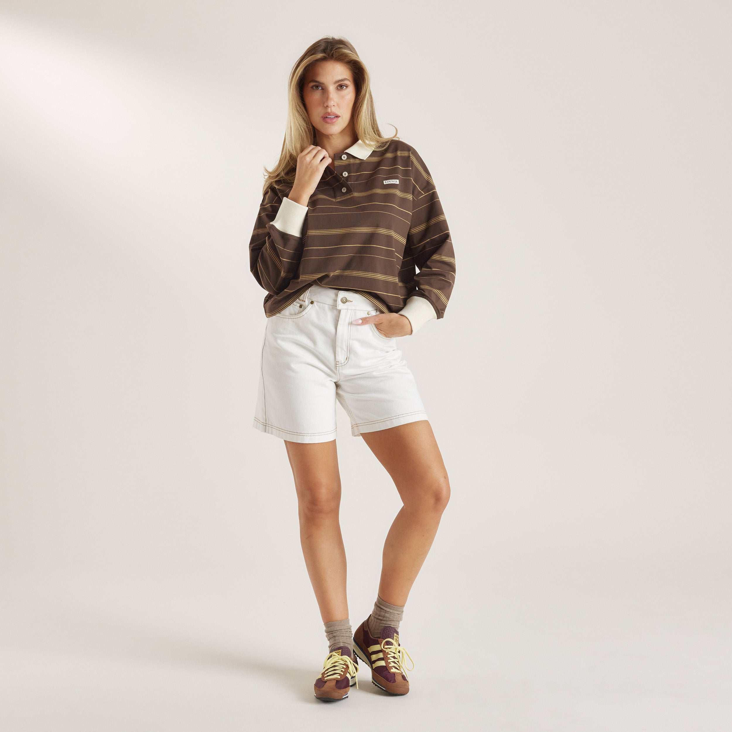 Longline Denim Jorts | Longline Denim Jorts - Hvid