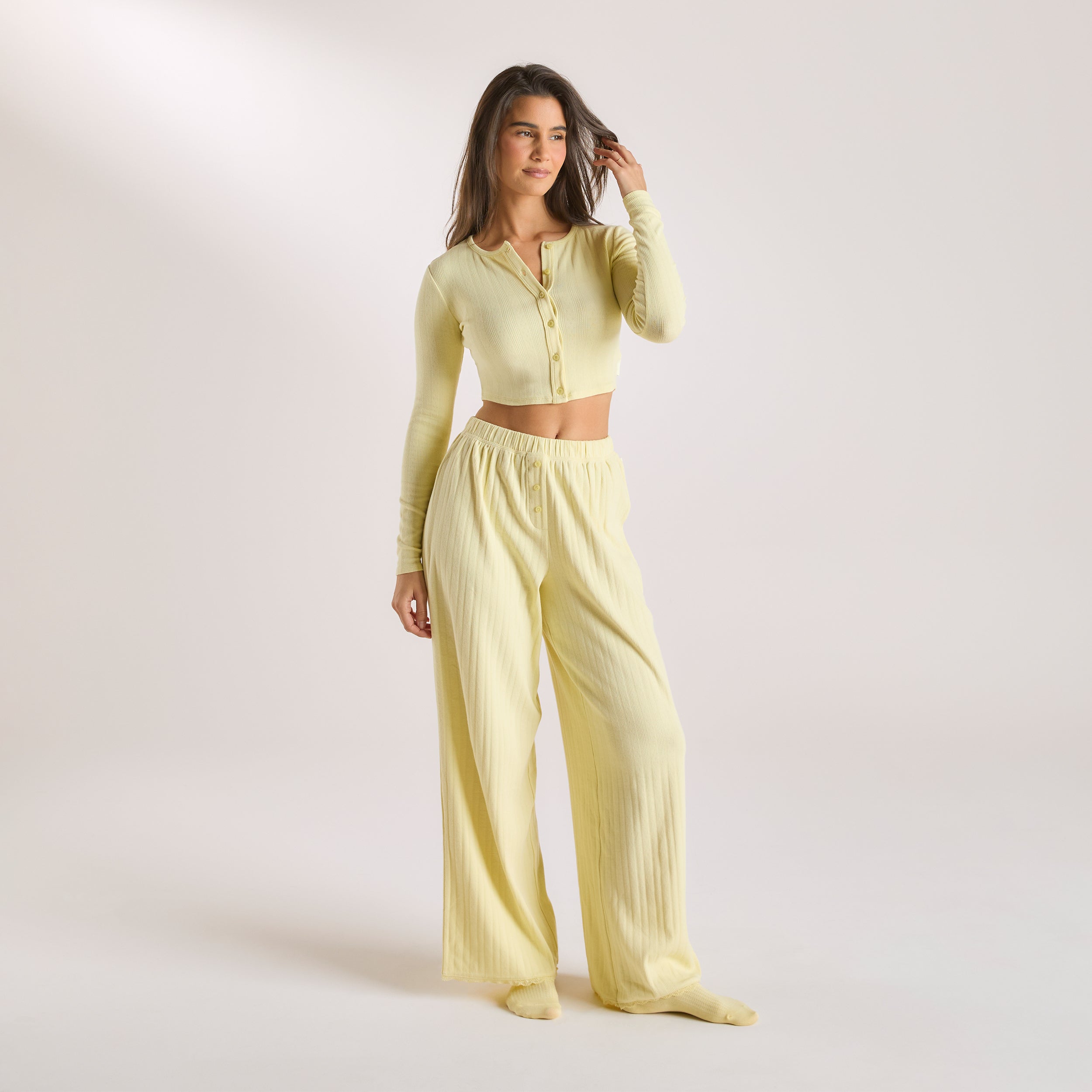 Pointelle Pyjamabukser | Pointelle Pyjamabukser - Smørblomst Gul