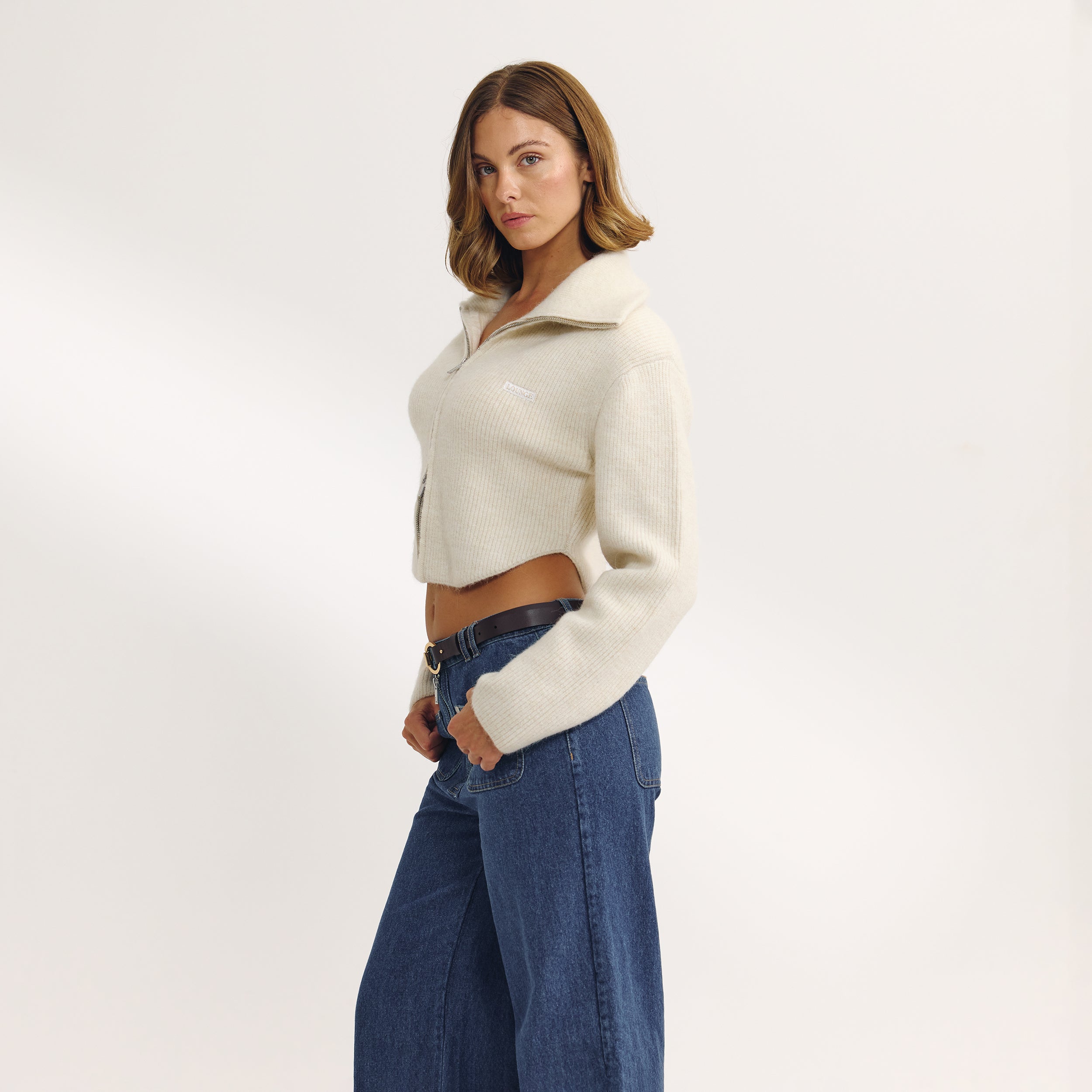 Strikjakke med struktur | Strikjakke med struktur - Creme