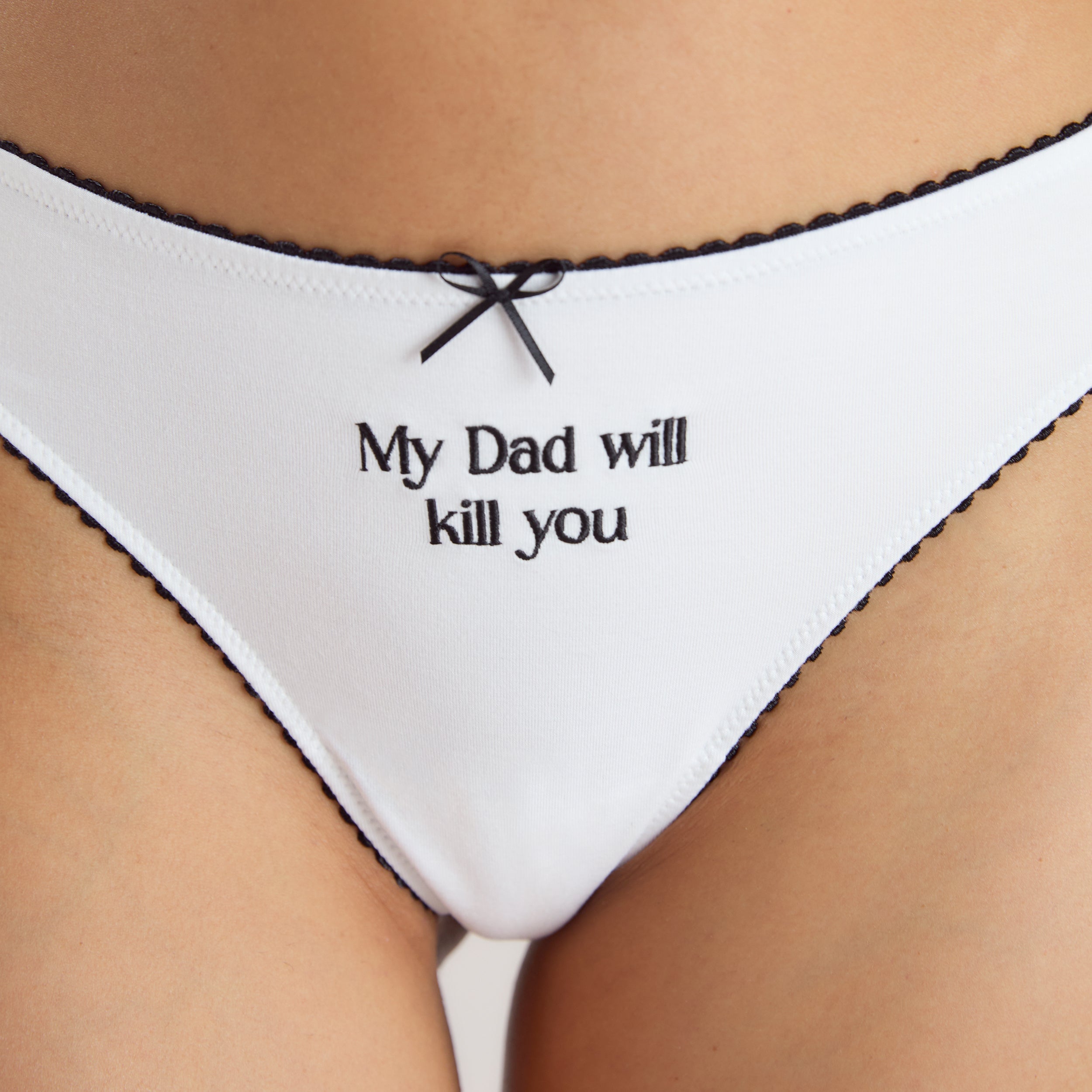 'My Dad Will Kill You' Stringtrosor | 'My Dad Will Kill You' Stringtrosor - Hvid