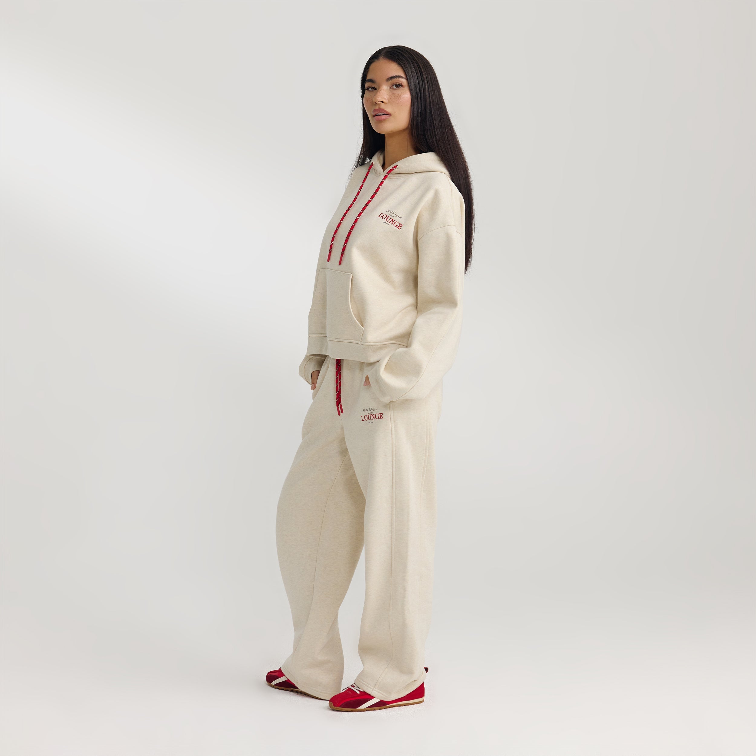 Oversized Hættetrøje | Oversized Hættetrøje - Havregryn Marl