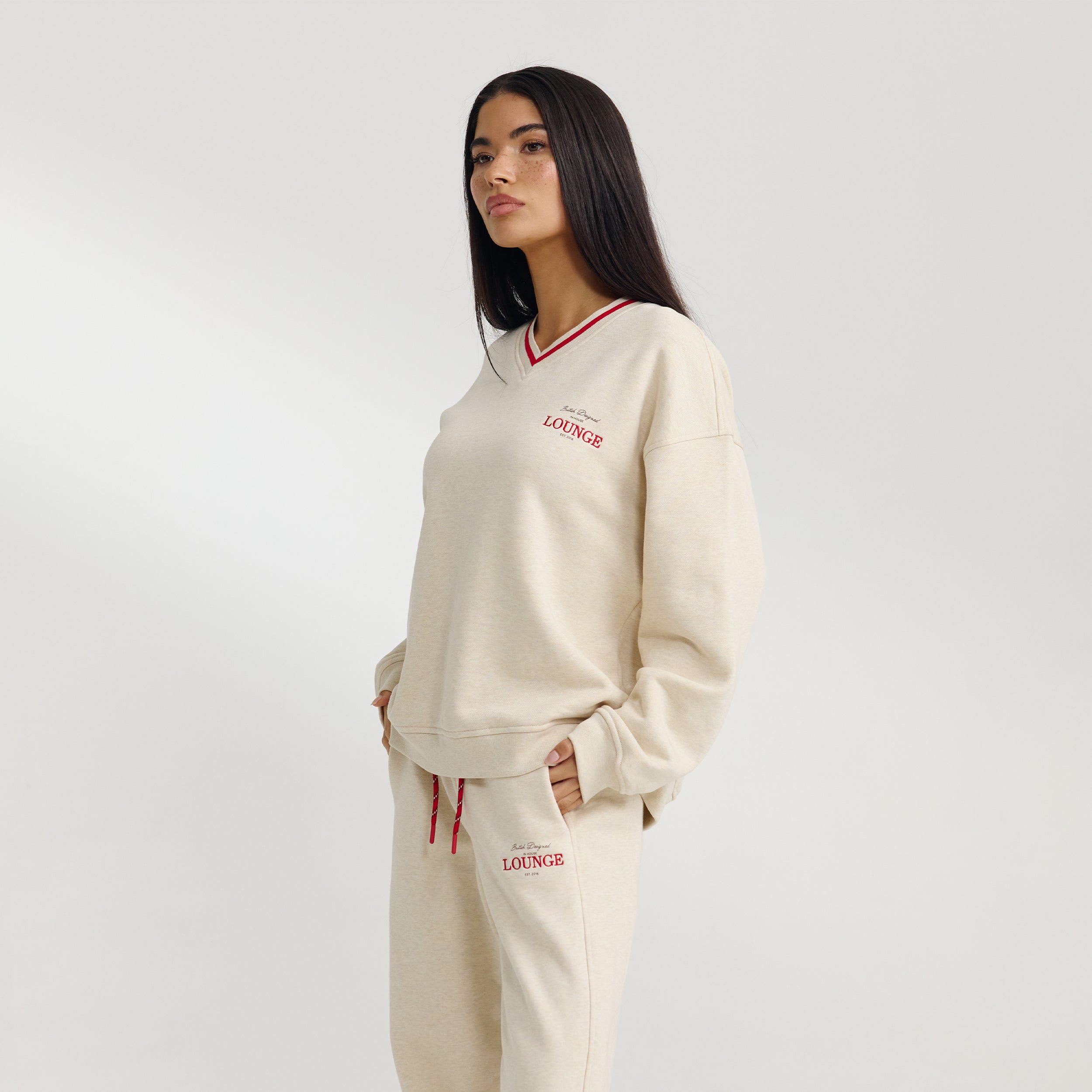 V-Neck Trøje | V-Neck Trøje - Havregryn Marl