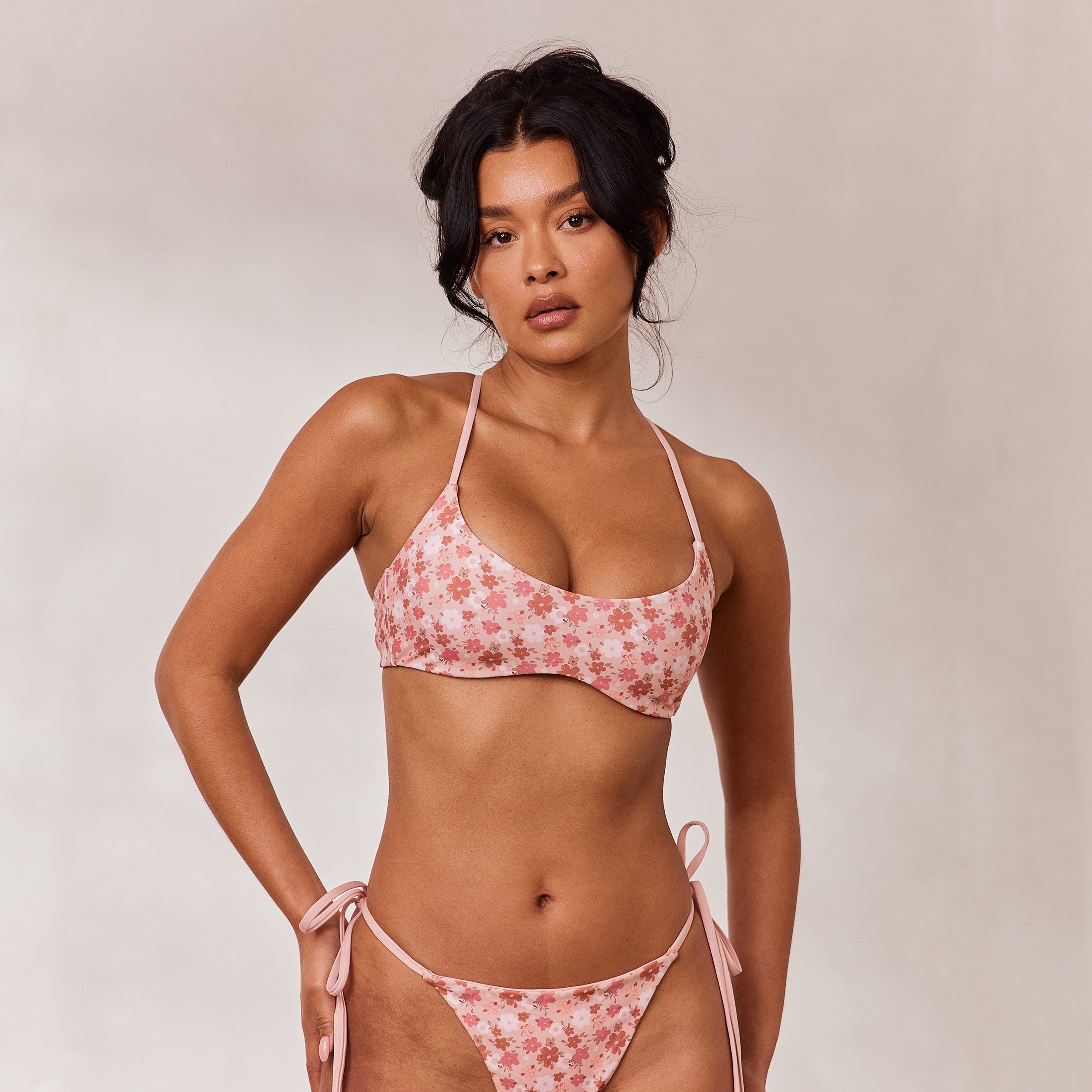 Vendbar Bralette Bikinitop | Vendbar Bralette Bikinitop - Pink/Blomstret
