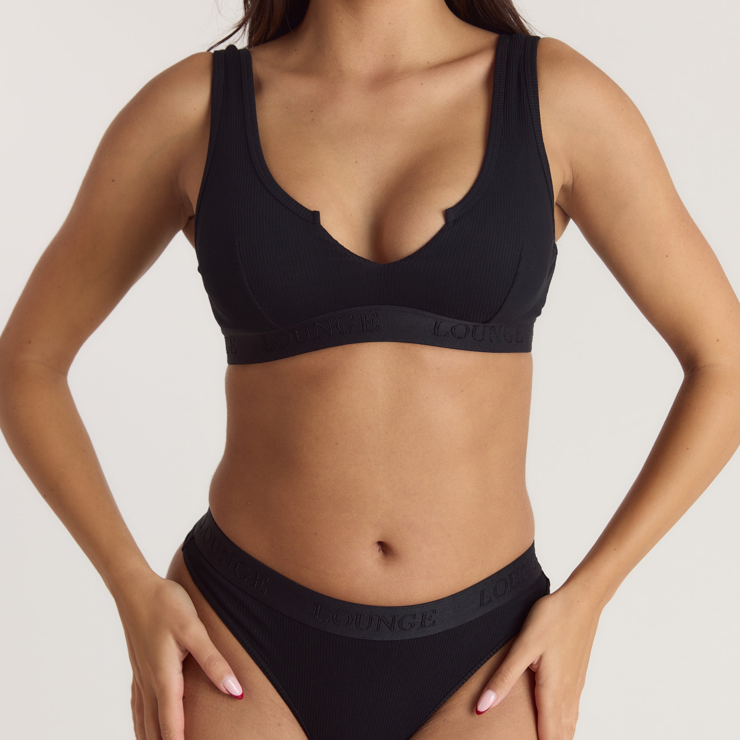 Soft Ribbed Push-Up Bralette | Soft Ribbed Push-Up Bralette - Sort
