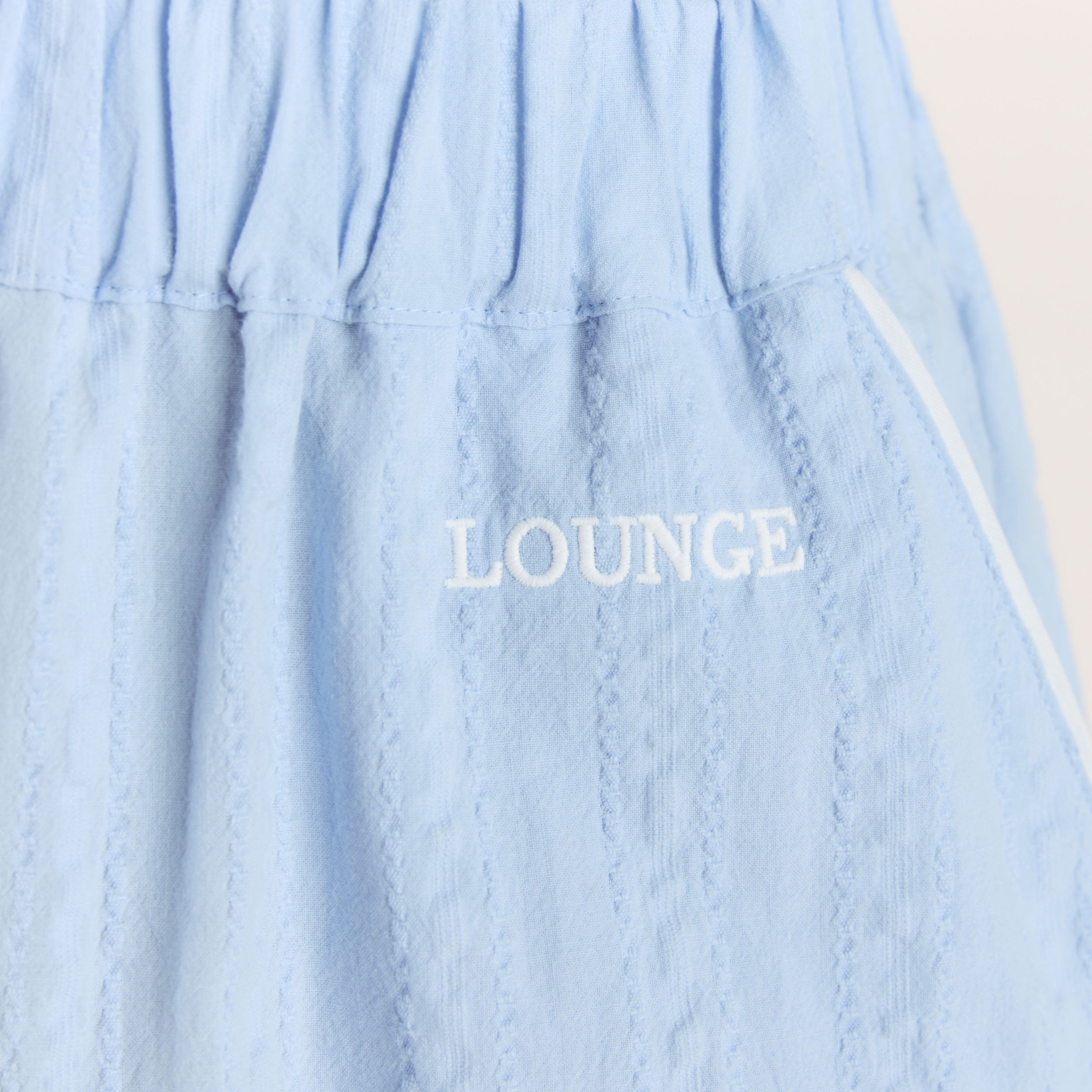 Pyjamabukser i tekstureret bomuld | Pyjamabukser i tekstureret bomuld - Blå