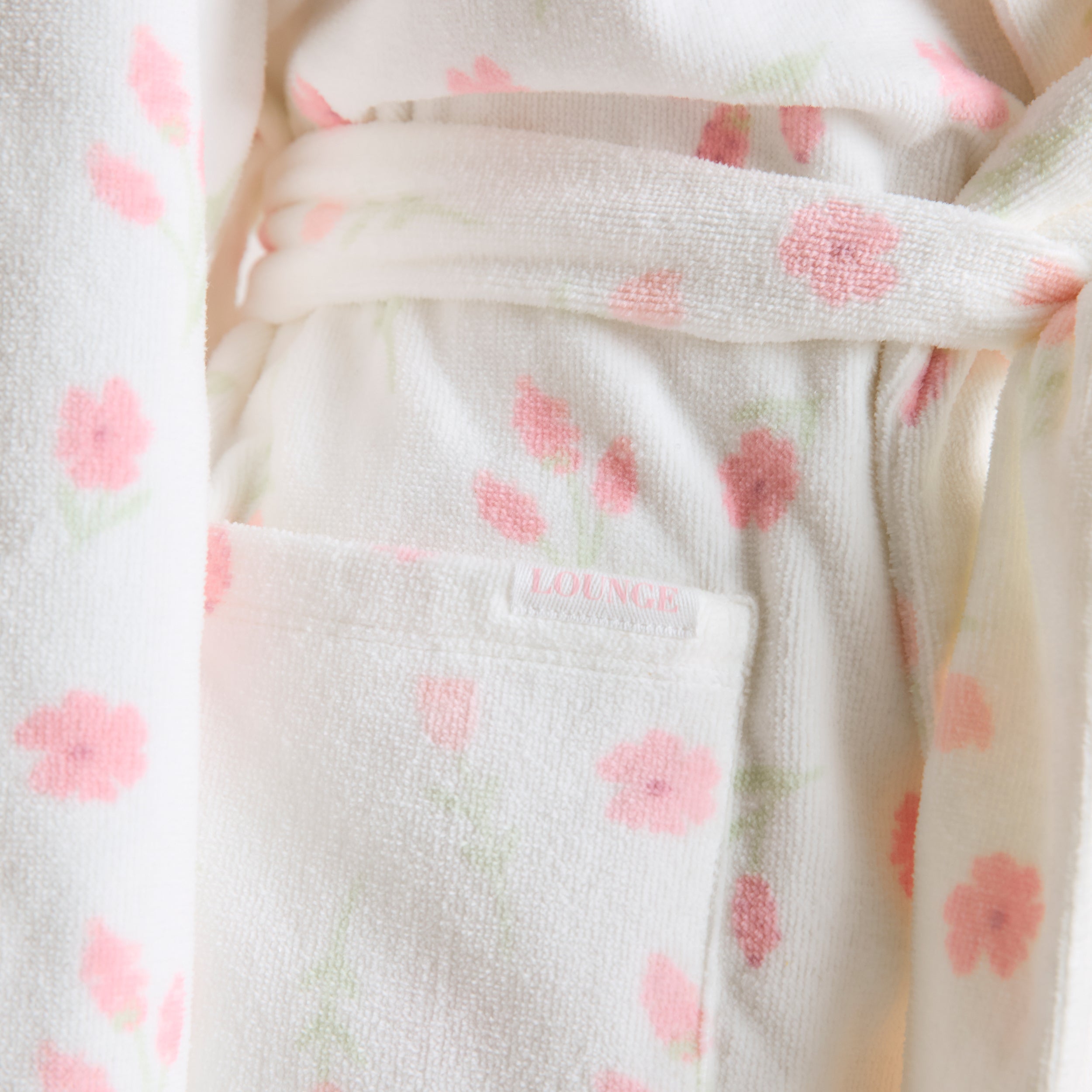Kort Towelling Morgenkåbe | Kort Towelling Morgenkåbe - Blomsterprint
