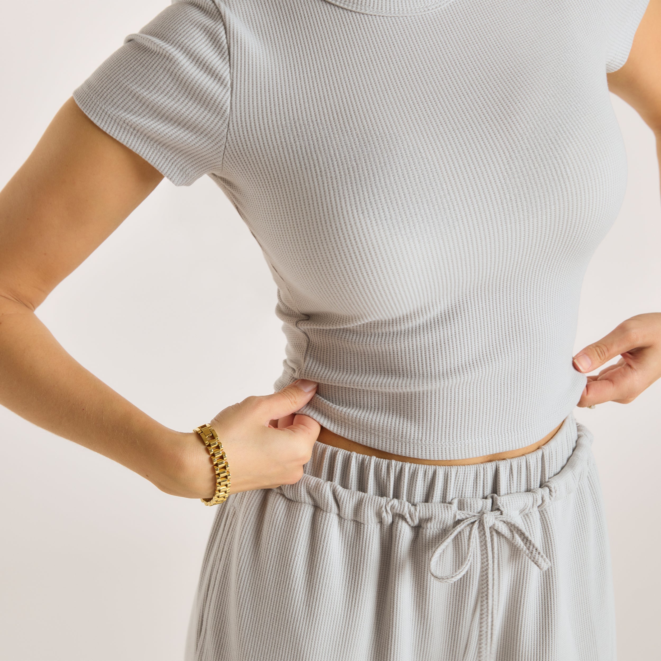 Waffle Baby Tee  | Waffle Baby Tee - Frost Grå